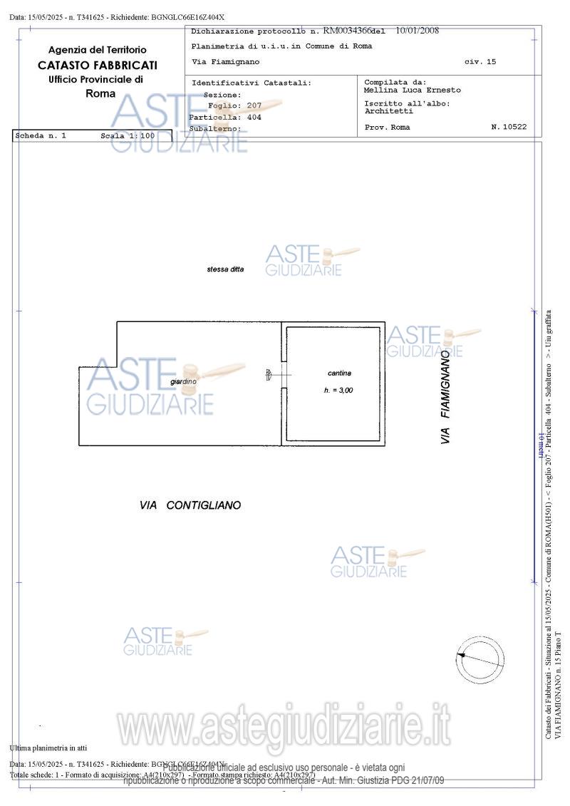 Planimetria del bene