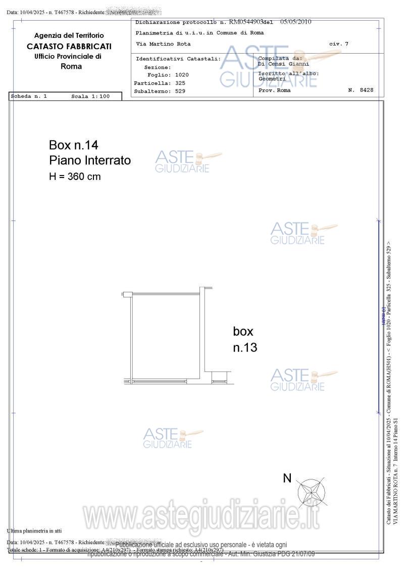 Planimetria del bene