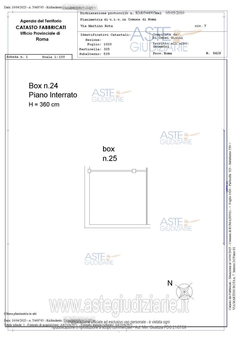 Planimetria del bene