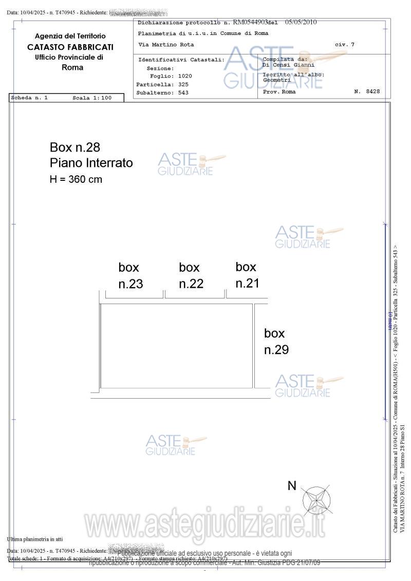 Planimetria del bene