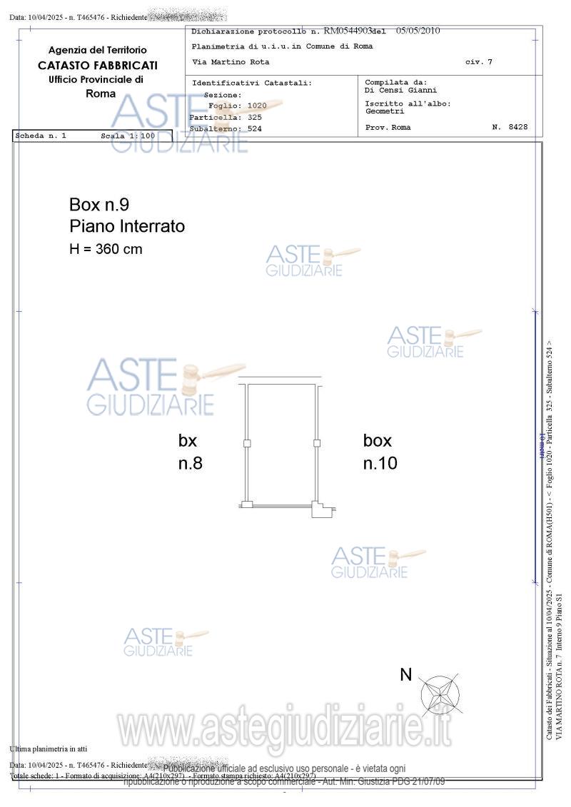 Planimetria del bene