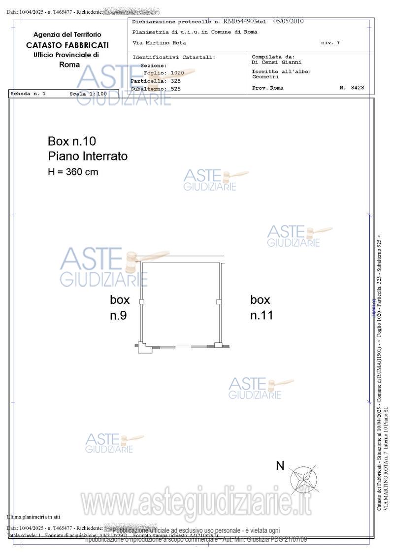 Planimetria del bene