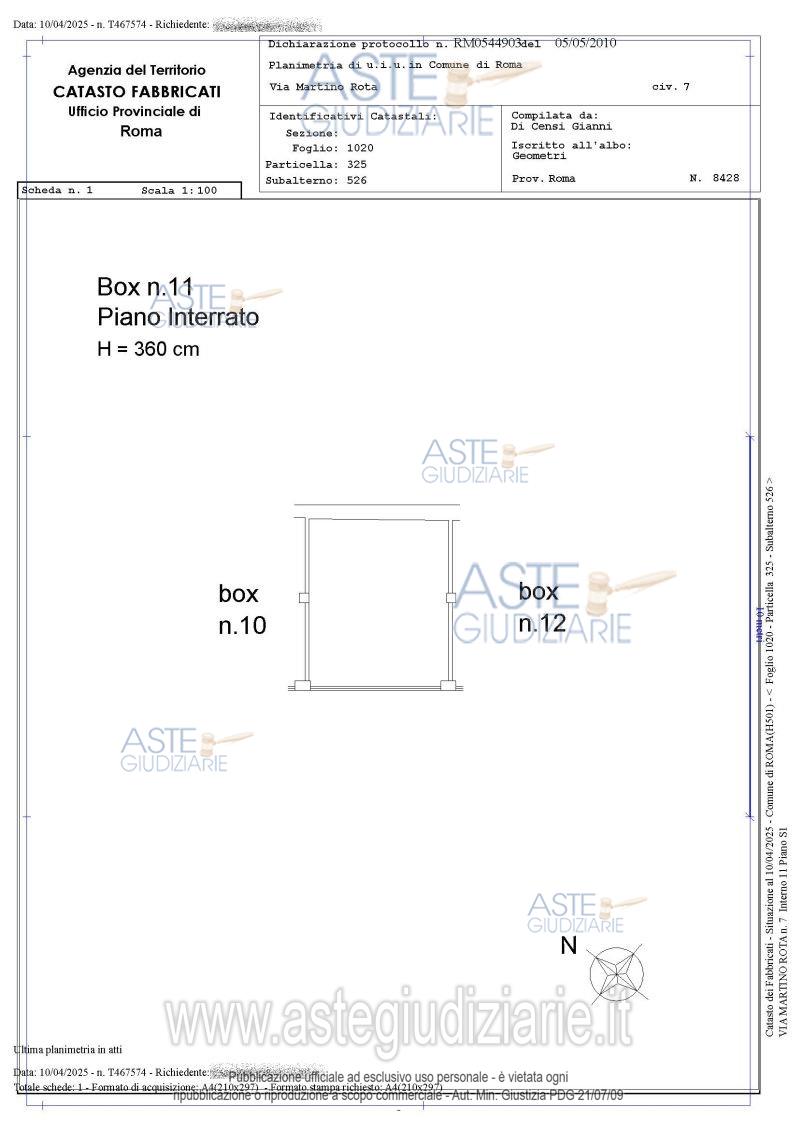 Planimetria del bene