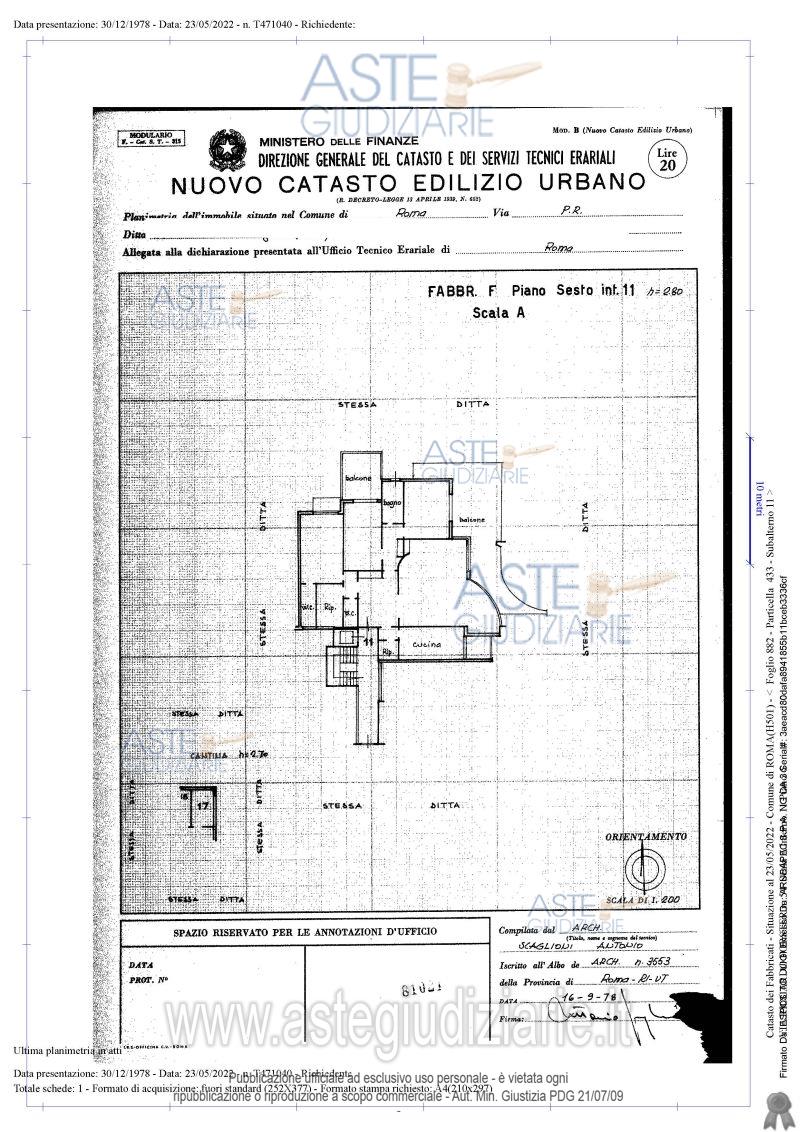 Planimetria del bene