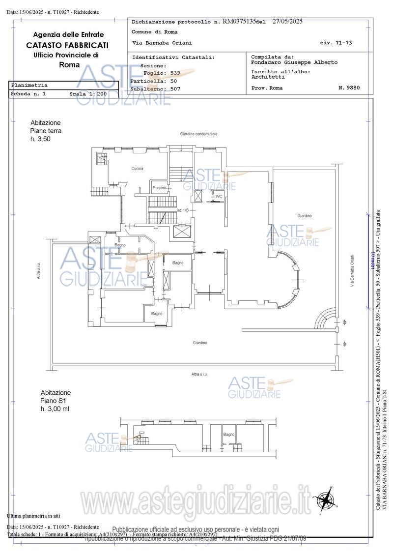 Planimetria del bene