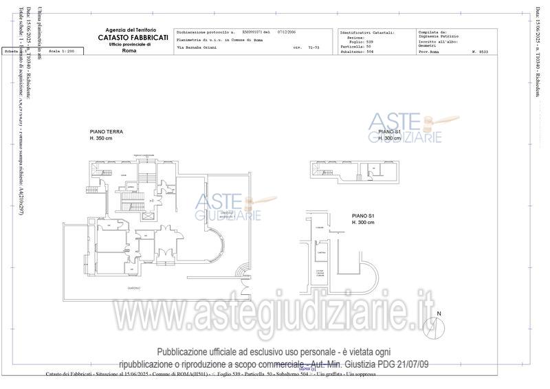 Planimetria del bene