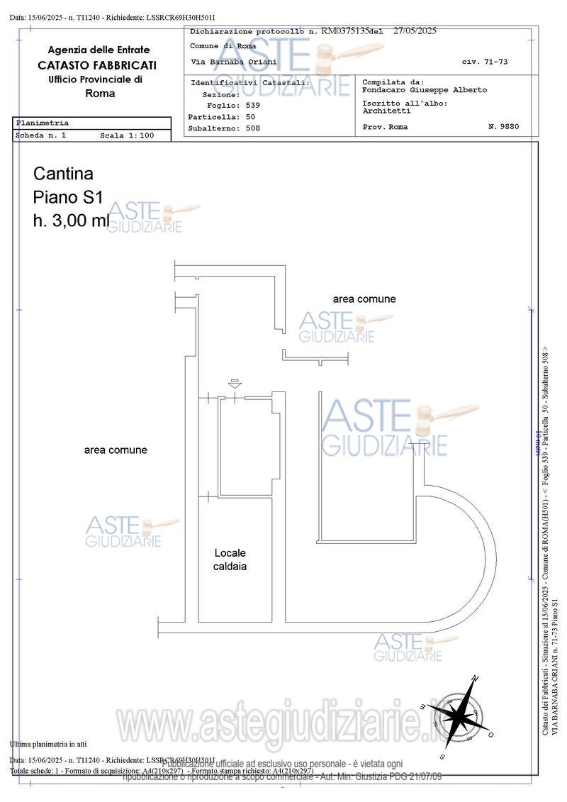 Planimetria del bene