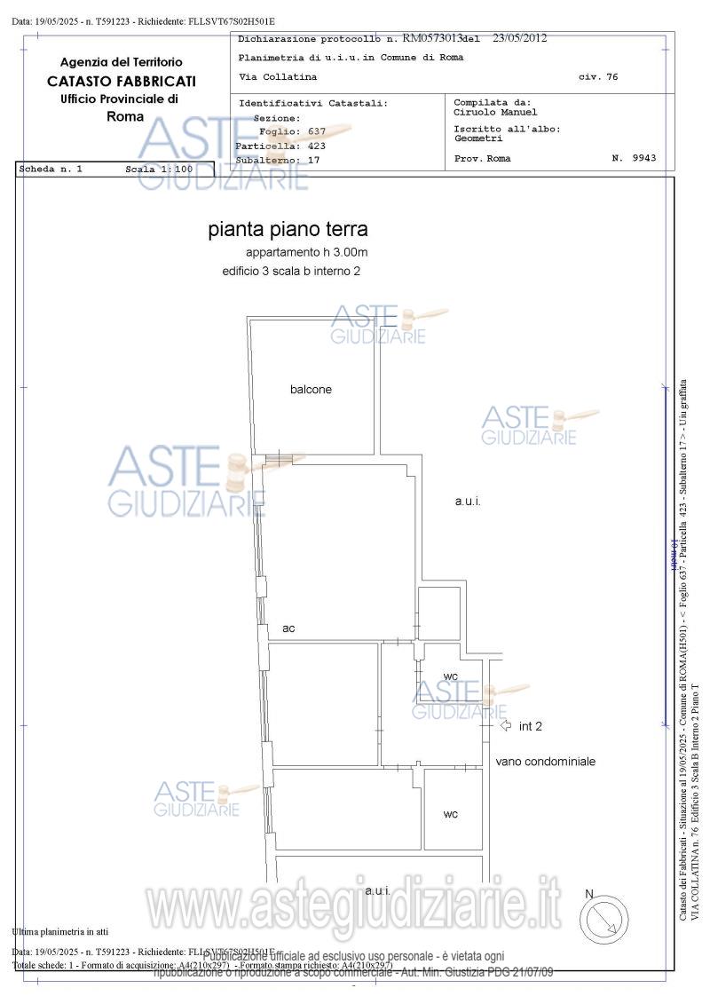 Planimetria del bene