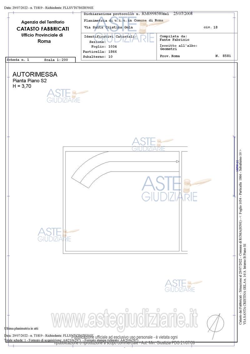 Planimetria del bene