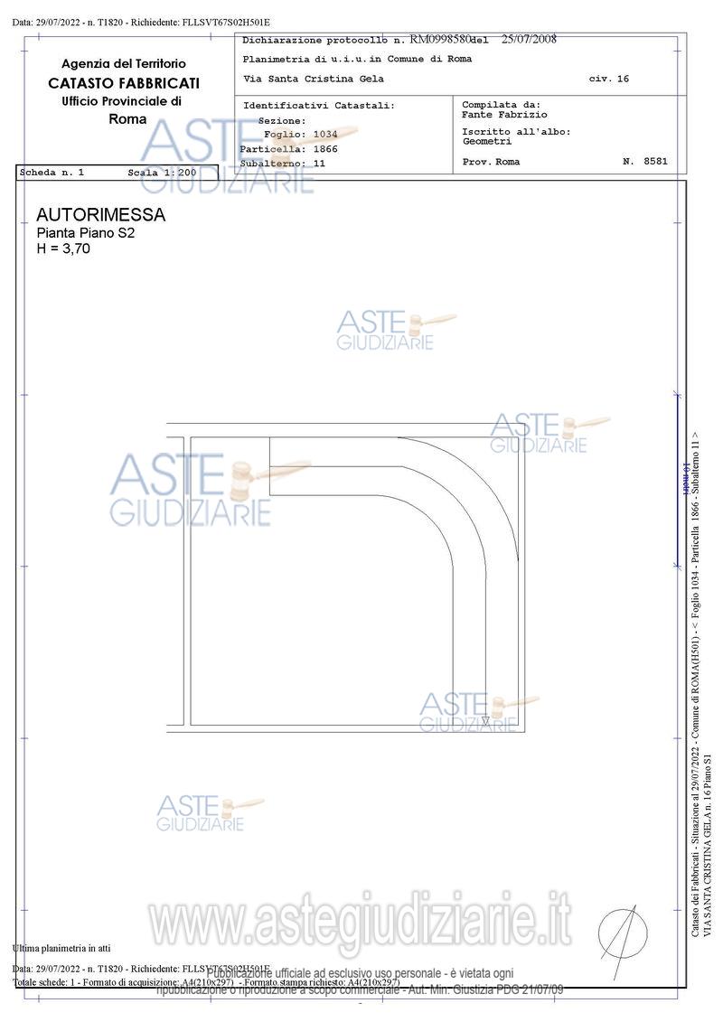 Planimetria del bene