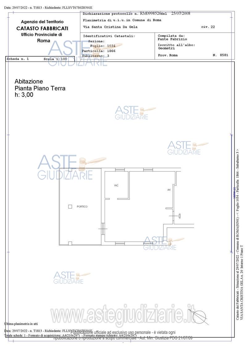Planimetria del bene