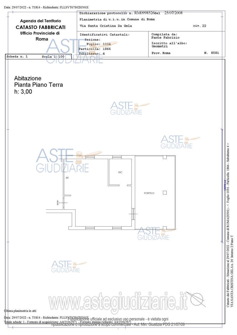 Planimetria del bene