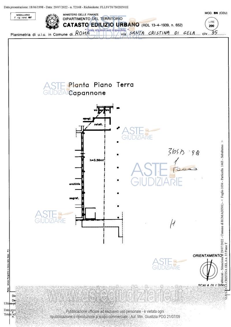 Planimetria del bene