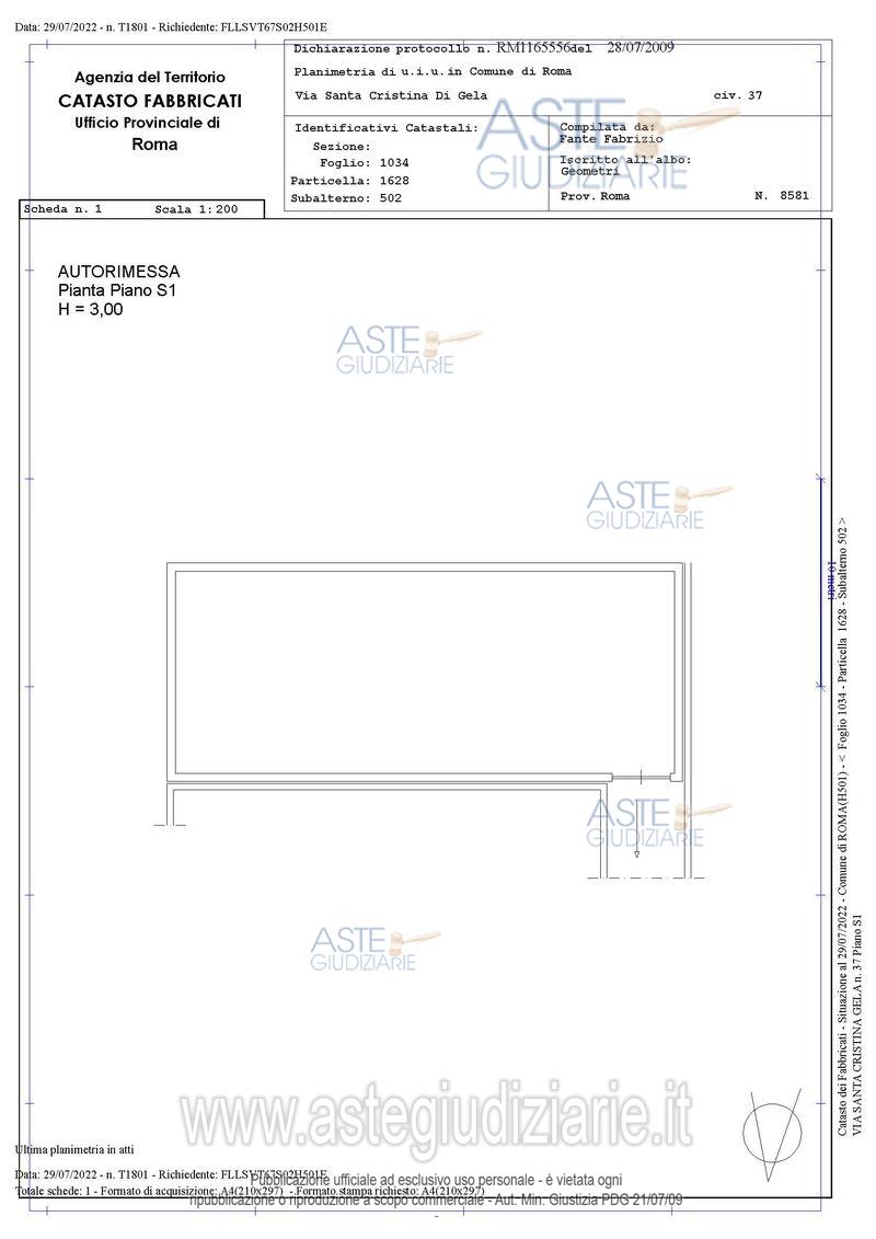 Planimetria del bene