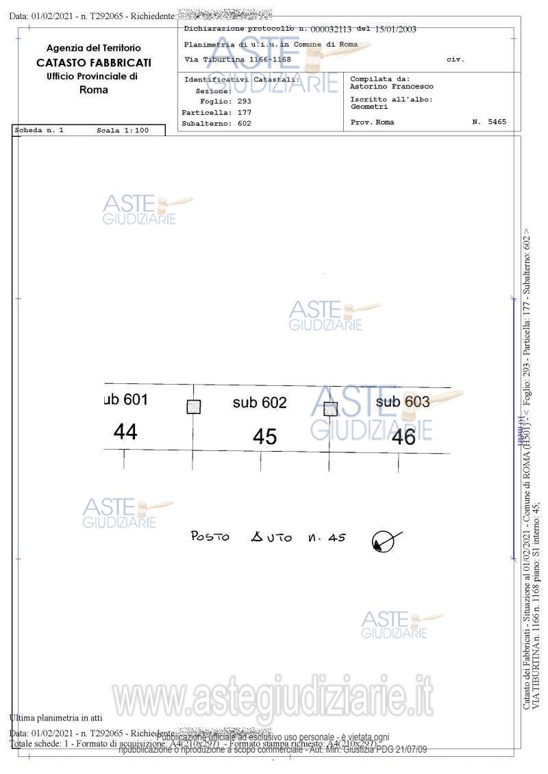Planimetria del bene