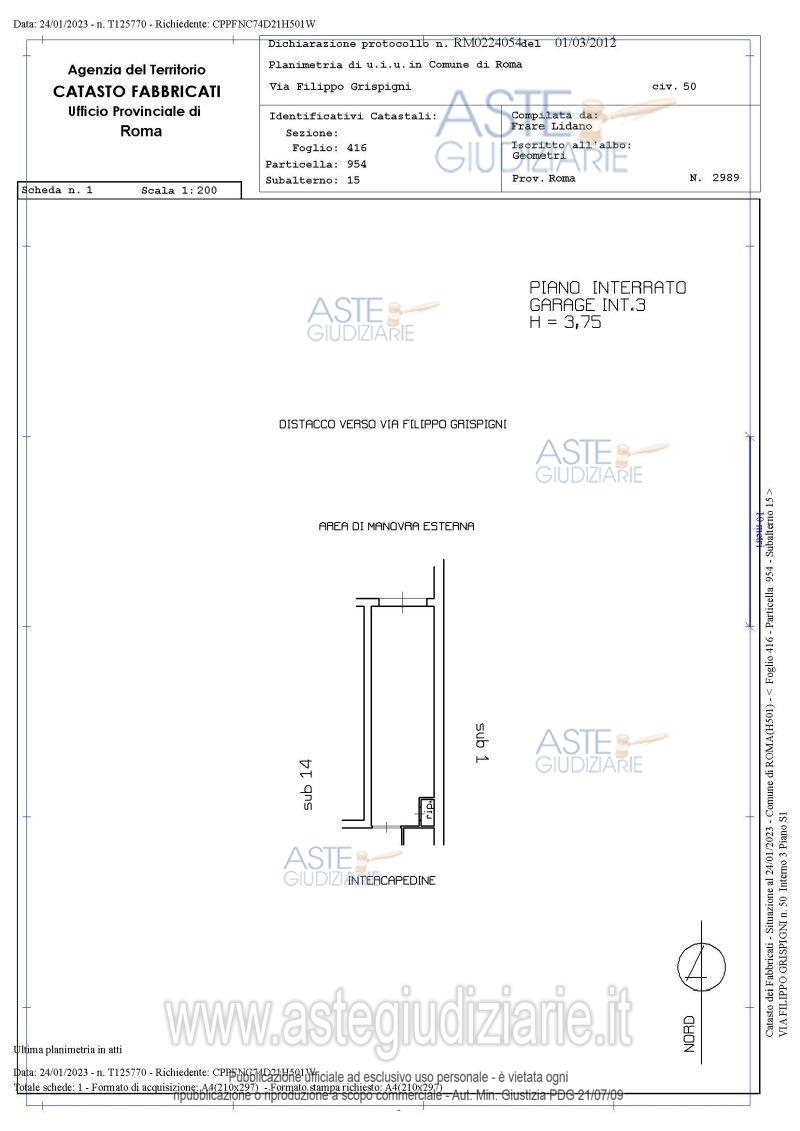 Planimetria del bene