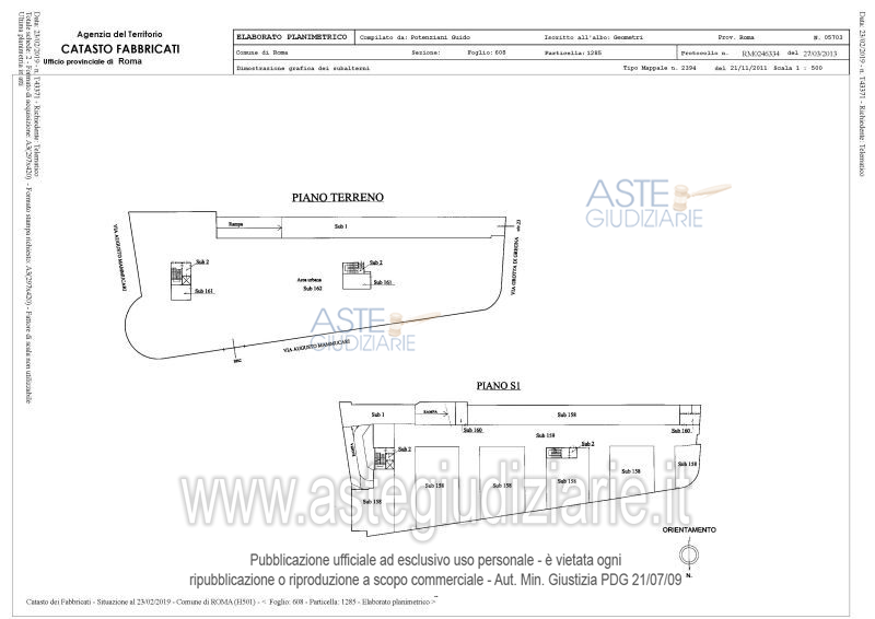 Planimetria del bene
