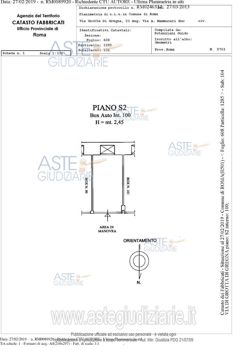 Planimetria del bene