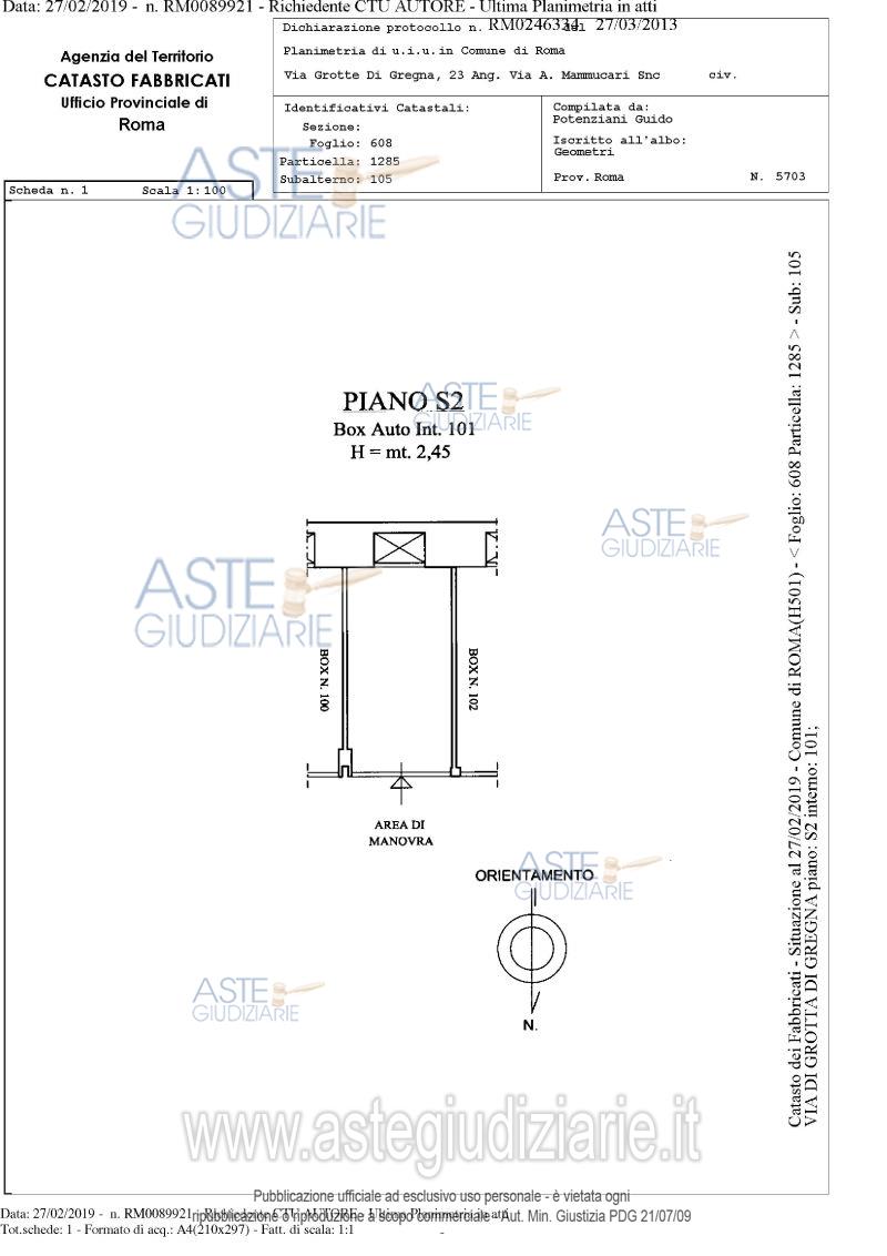 Planimetria del bene
