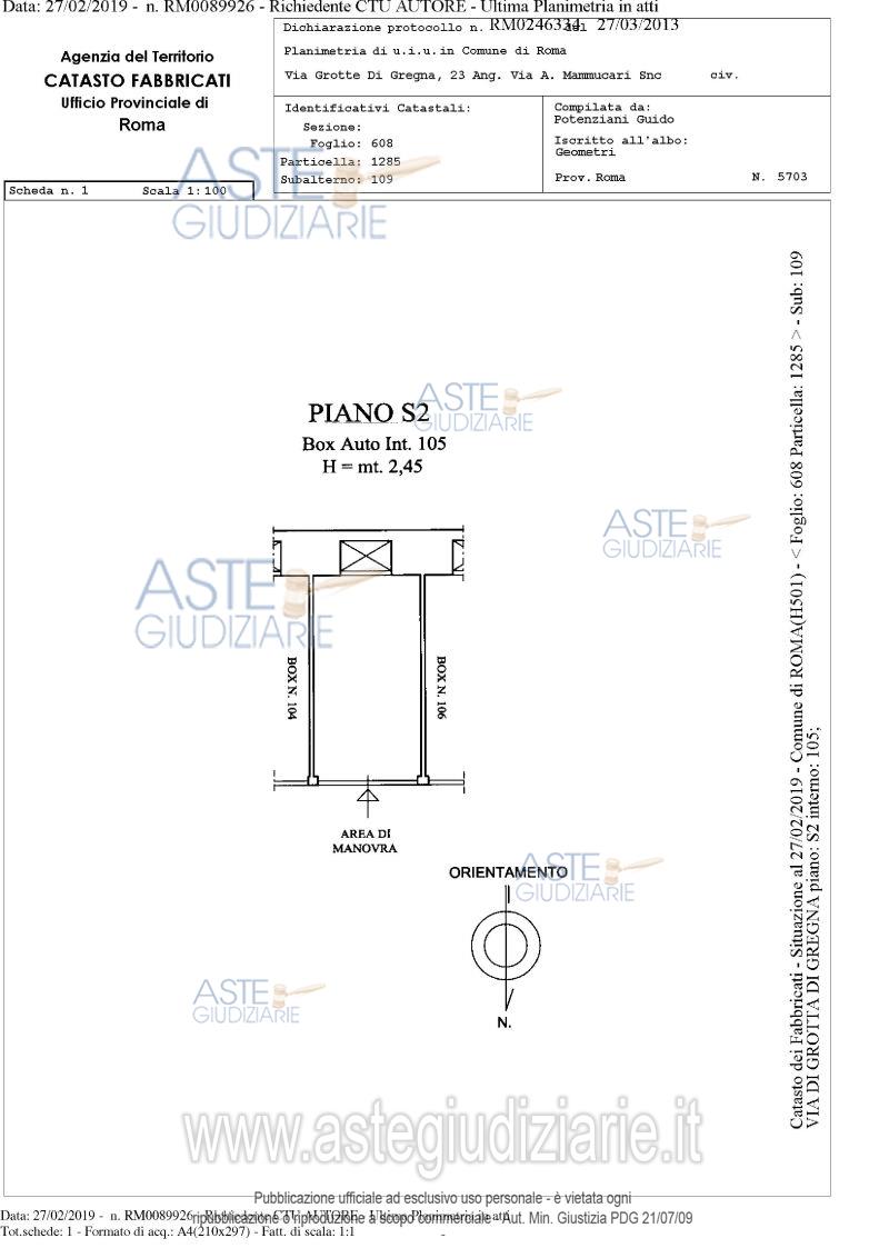 Planimetria del bene