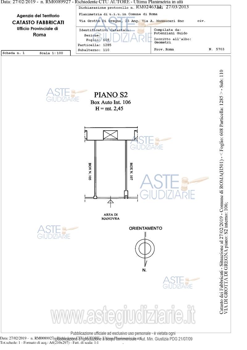 Planimetria del bene