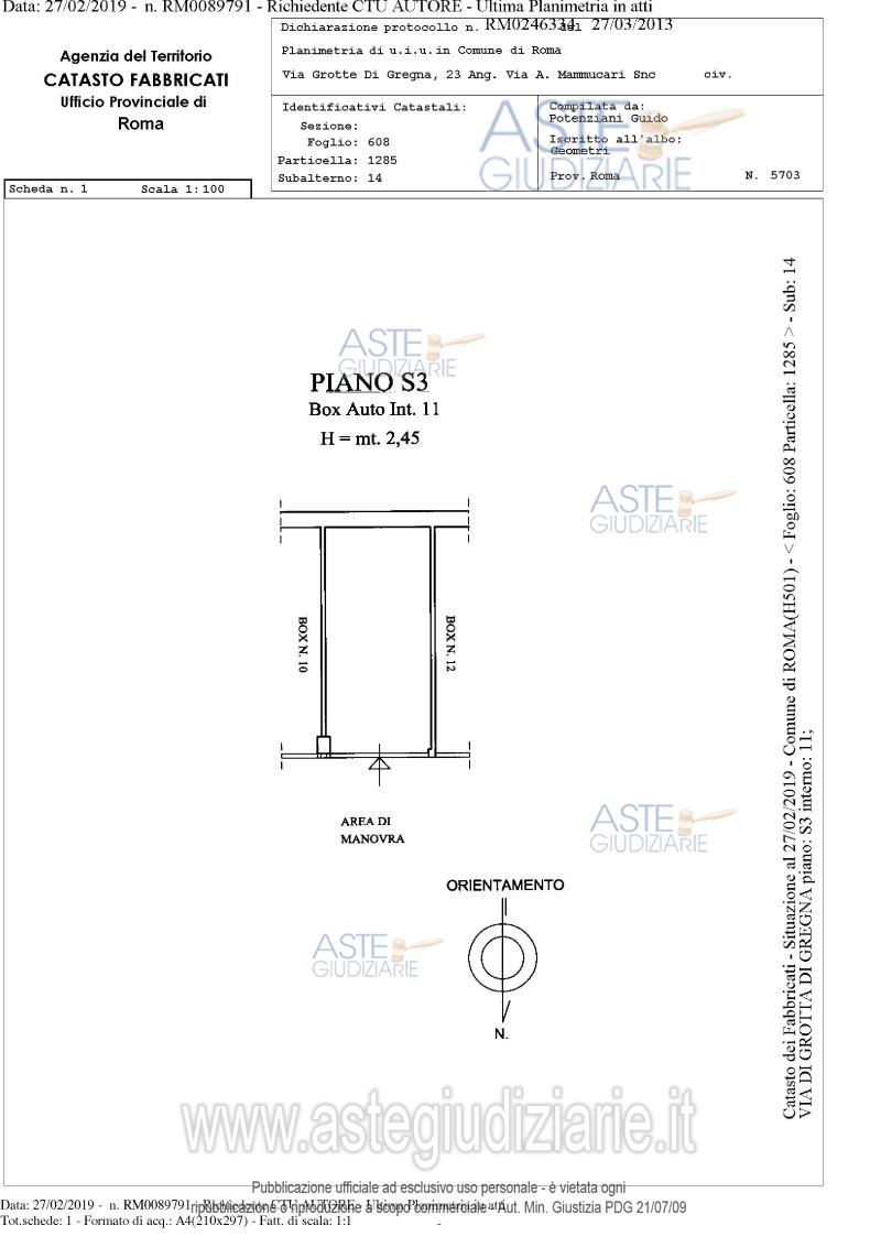 Planimetria del bene