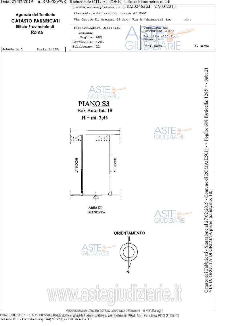Planimetria del bene