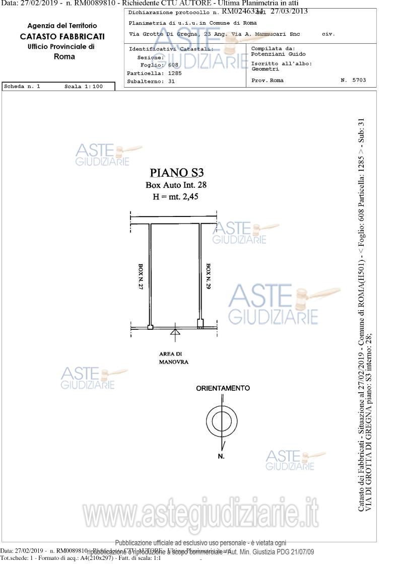 Planimetria del bene
