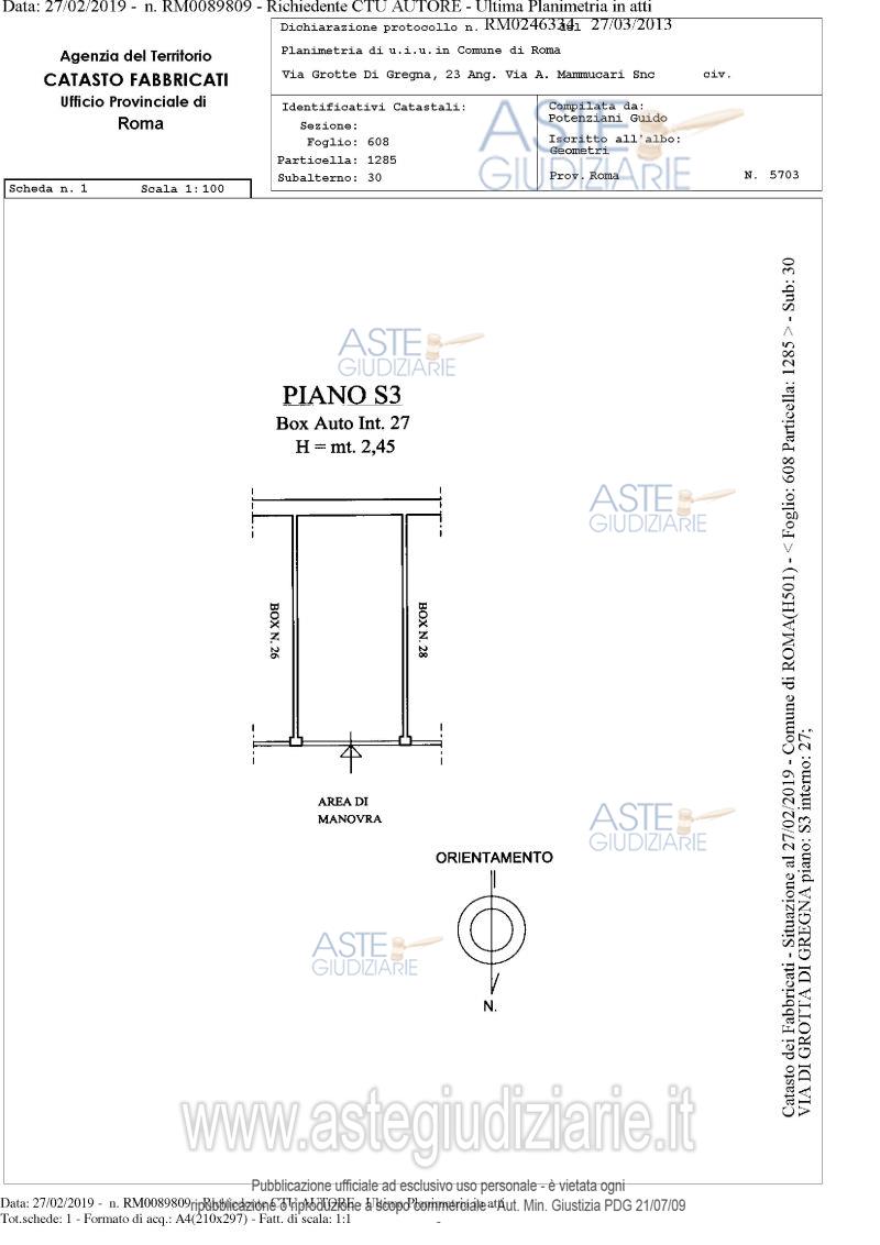 Planimetria del bene