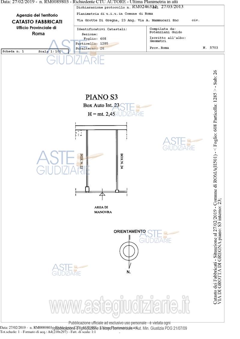 Planimetria del bene
