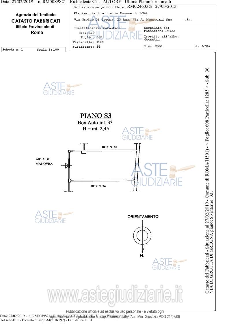 Planimetria del bene