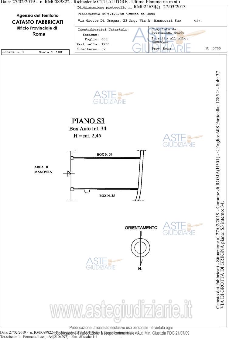 Planimetria del bene