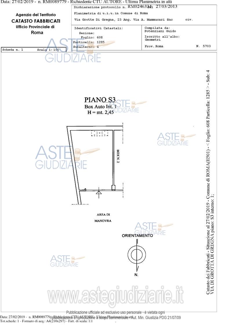 Planimetria del bene