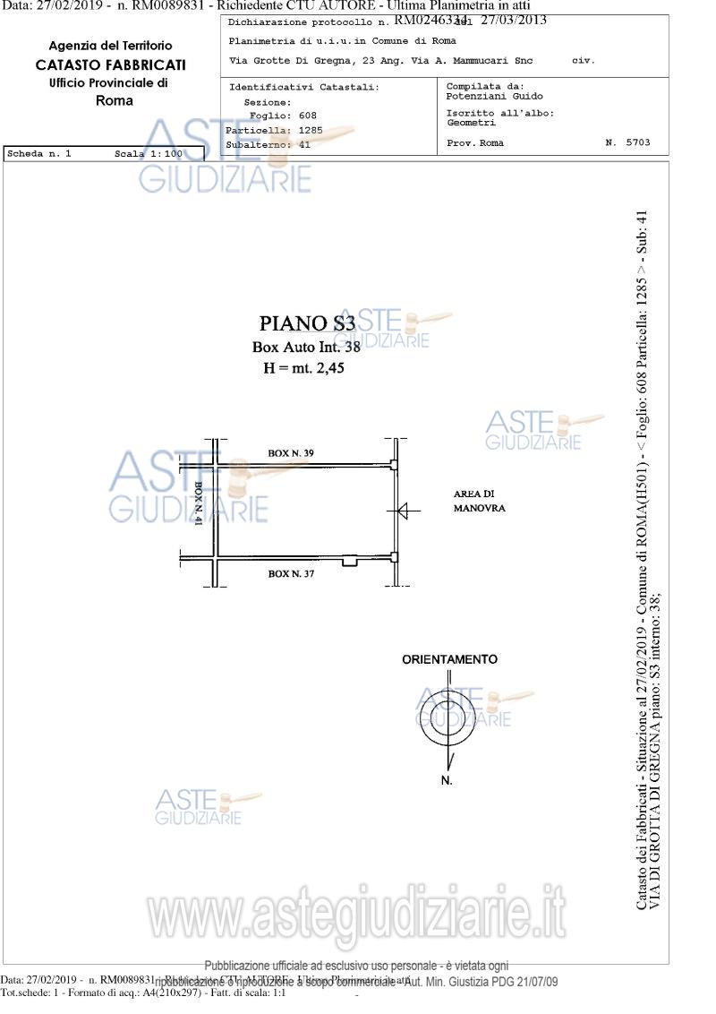 Planimetria del bene