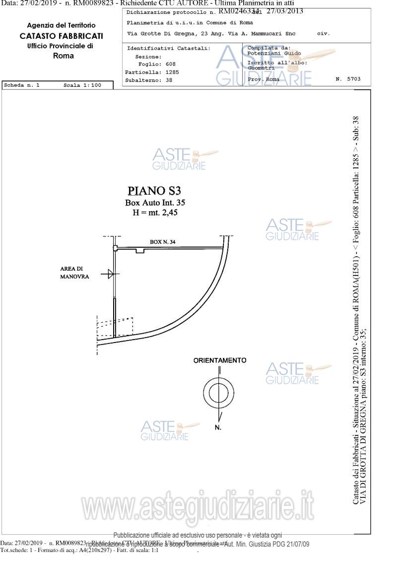 Planimetria del bene