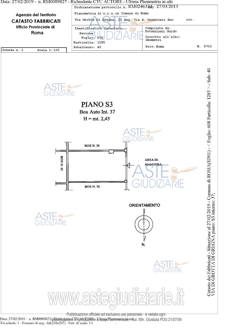 Planimetria del bene