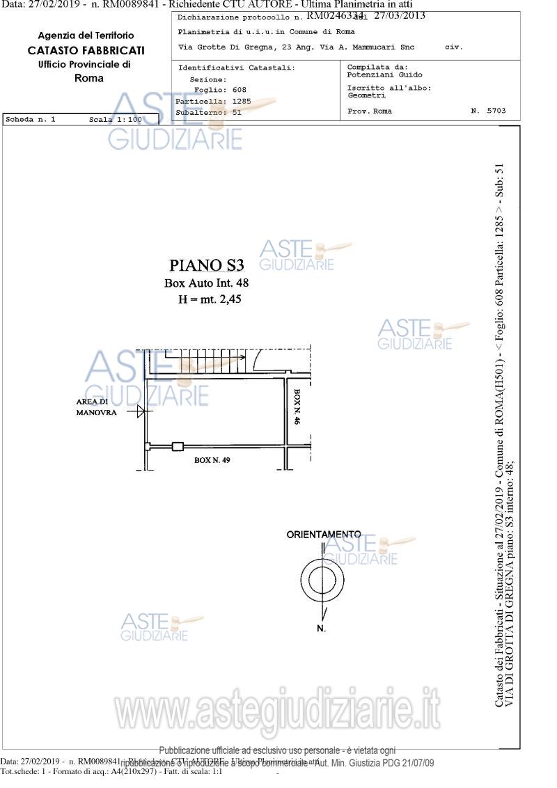Planimetria del bene