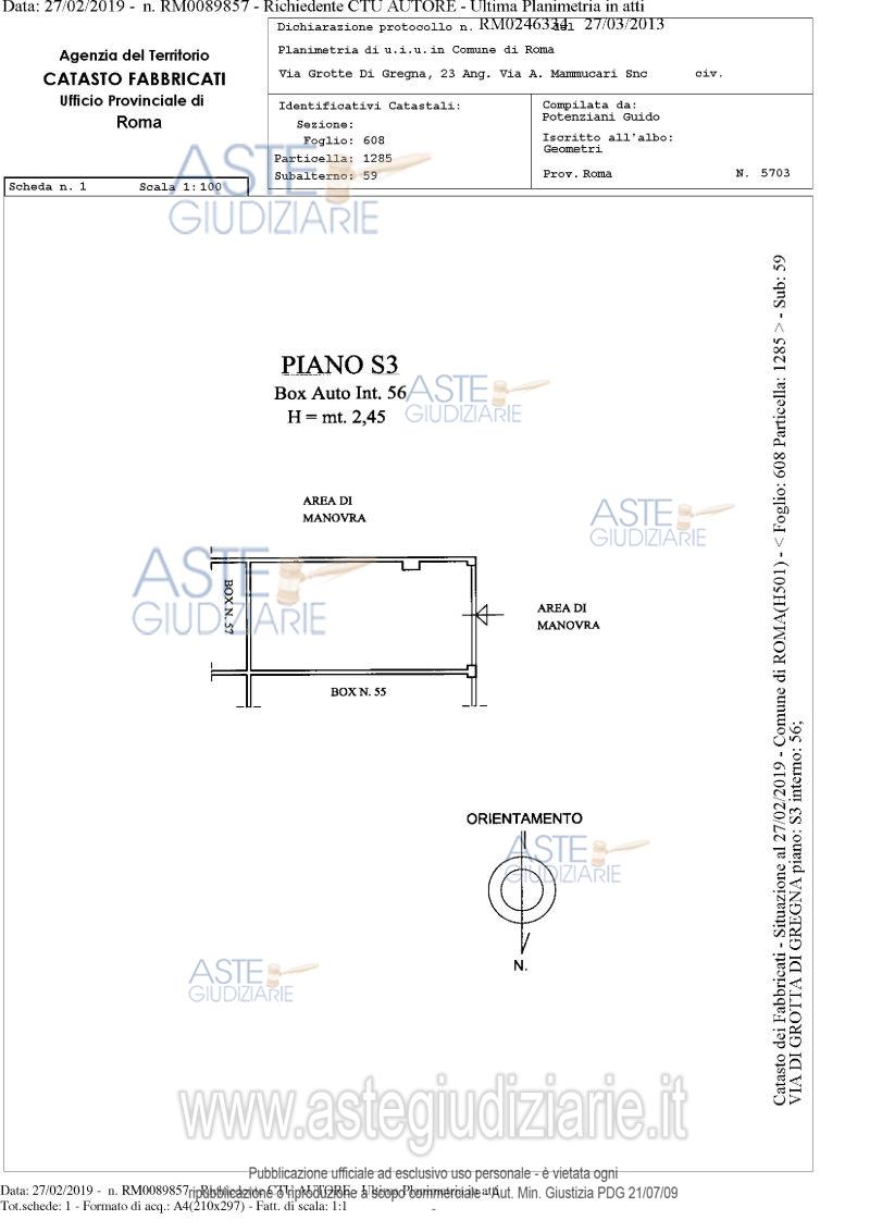 Planimetria del bene