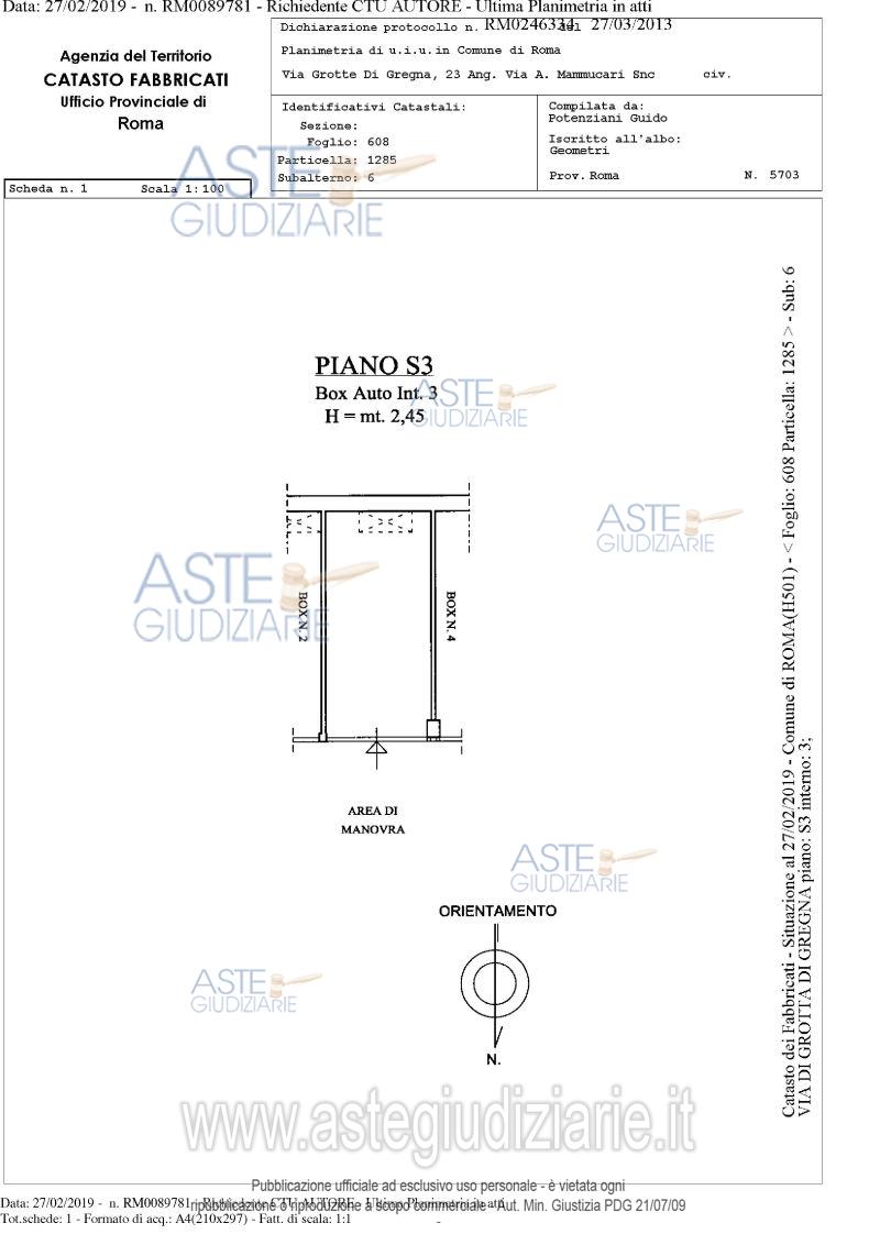 Planimetria del bene