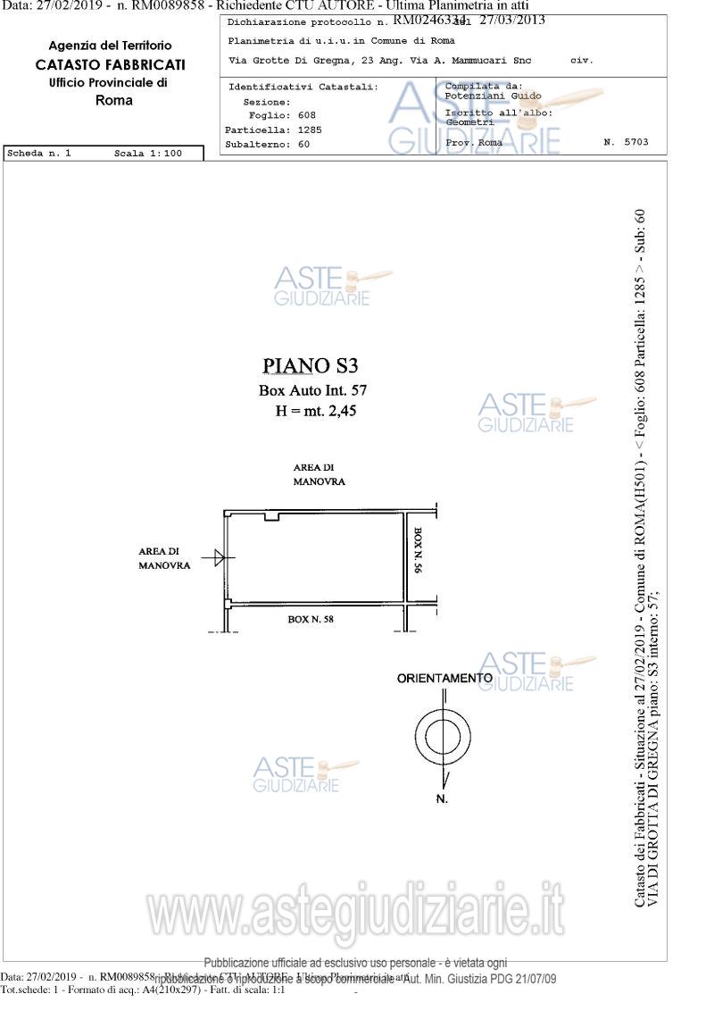 Planimetria del bene