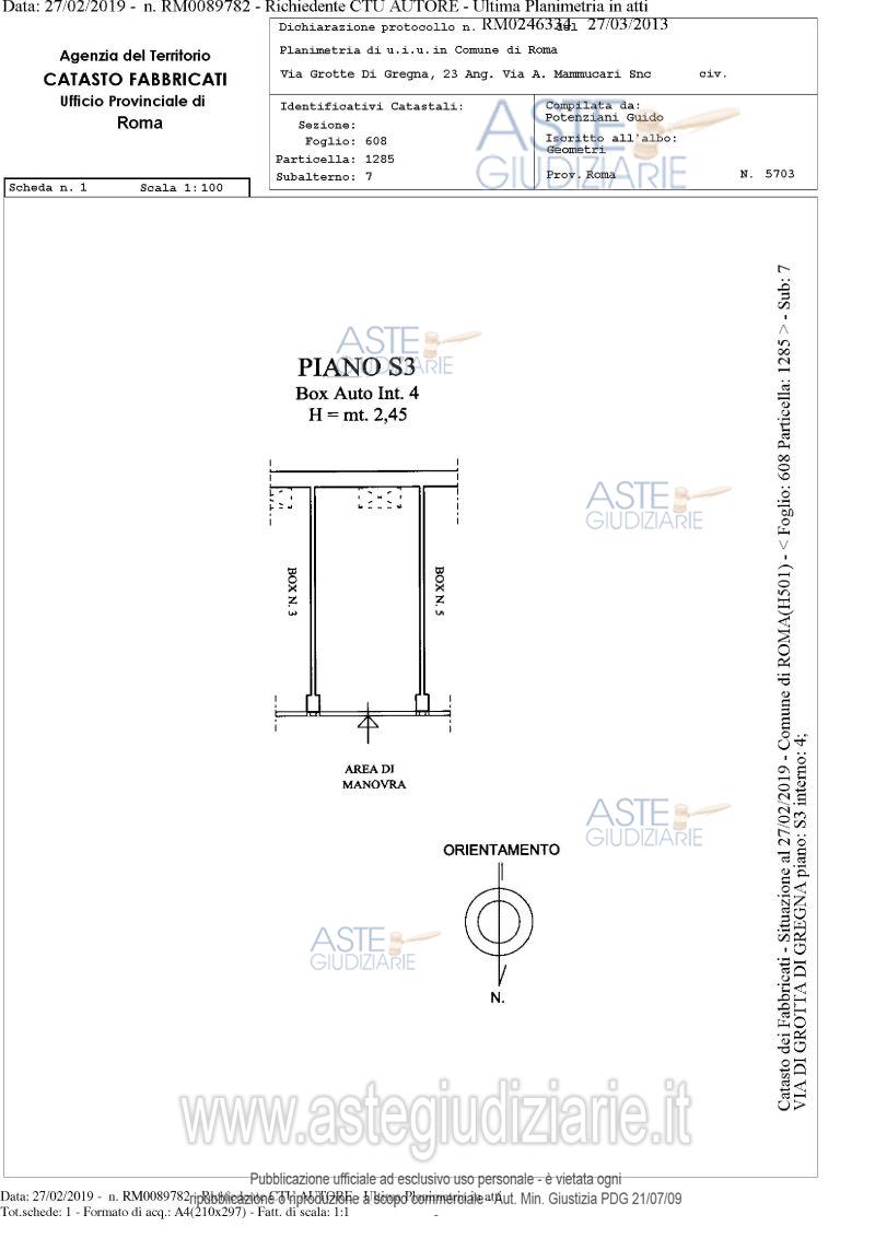 Planimetria del bene