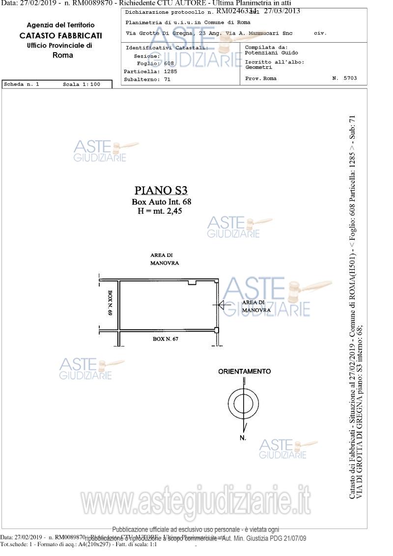 Planimetria del bene