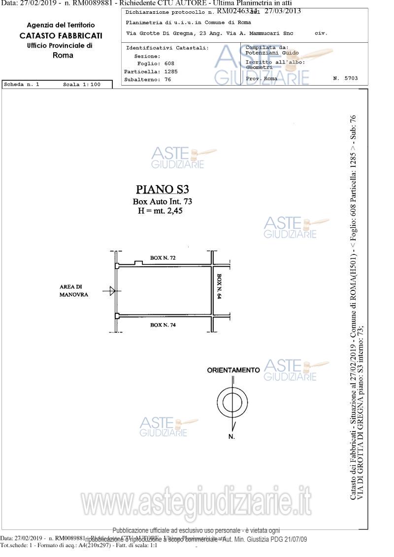 Planimetria del bene