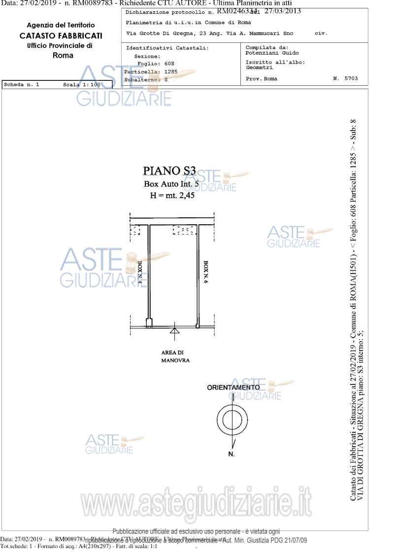 Planimetria del bene