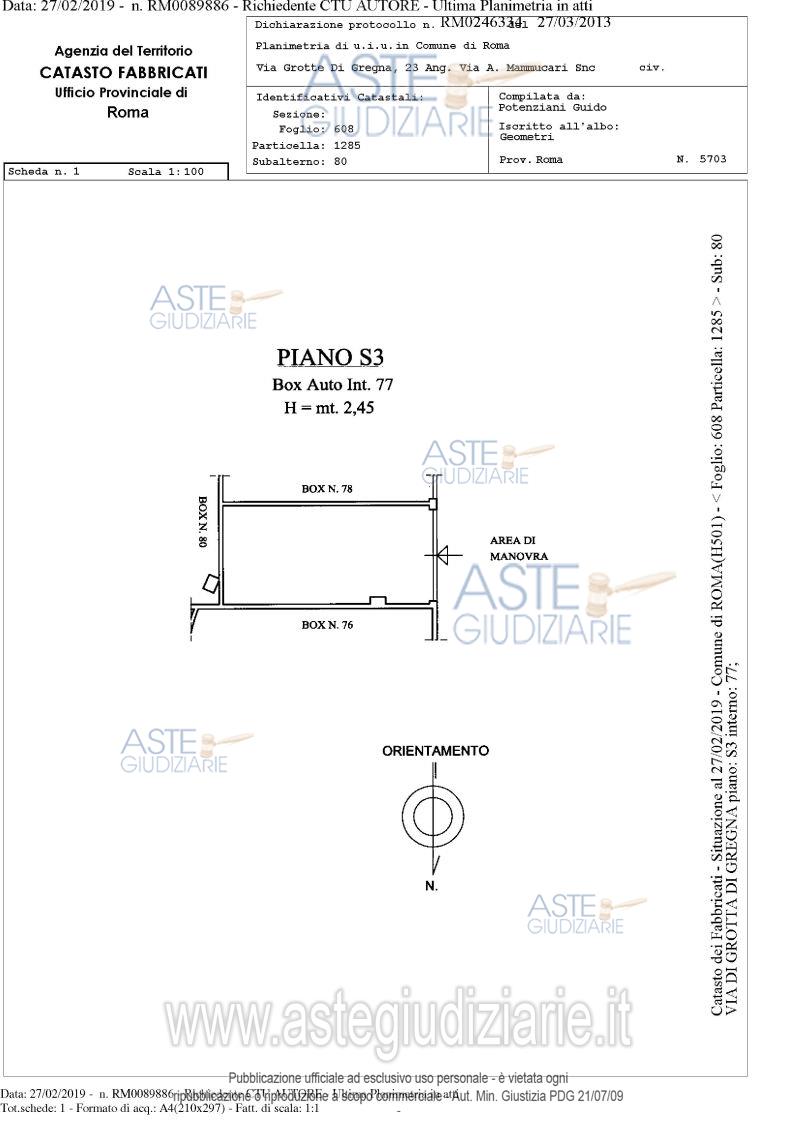 Planimetria del bene