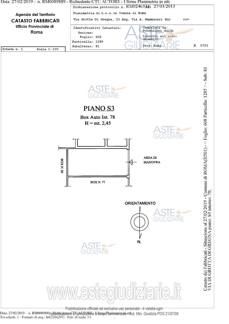 Planimetria del bene