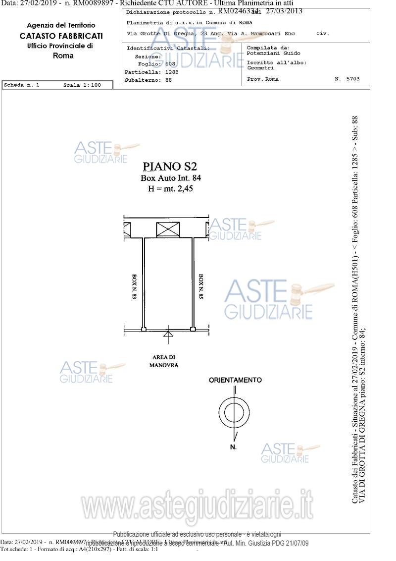 Planimetria del bene
