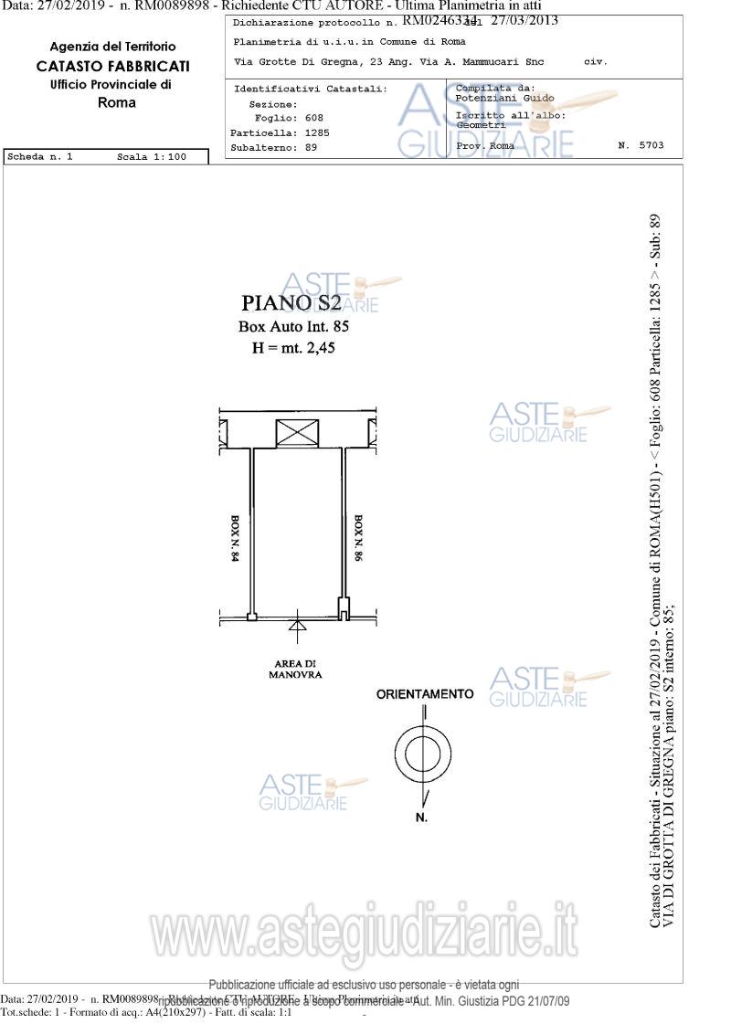 Planimetria del bene