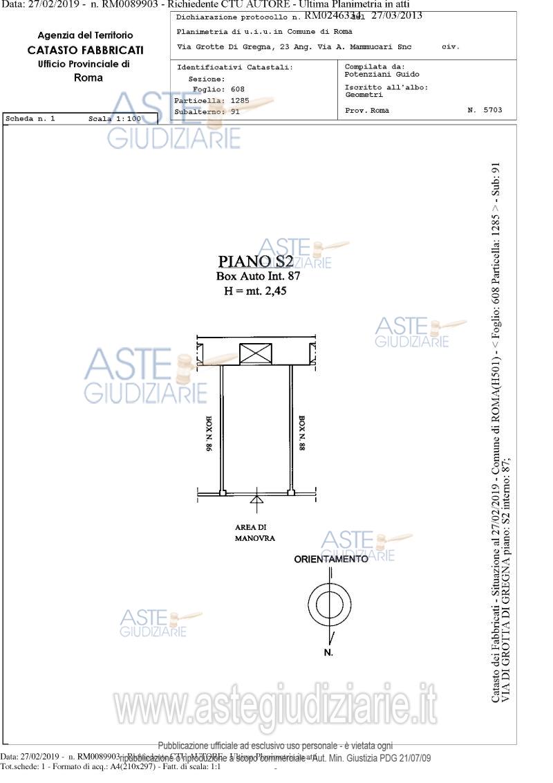 Planimetria del bene