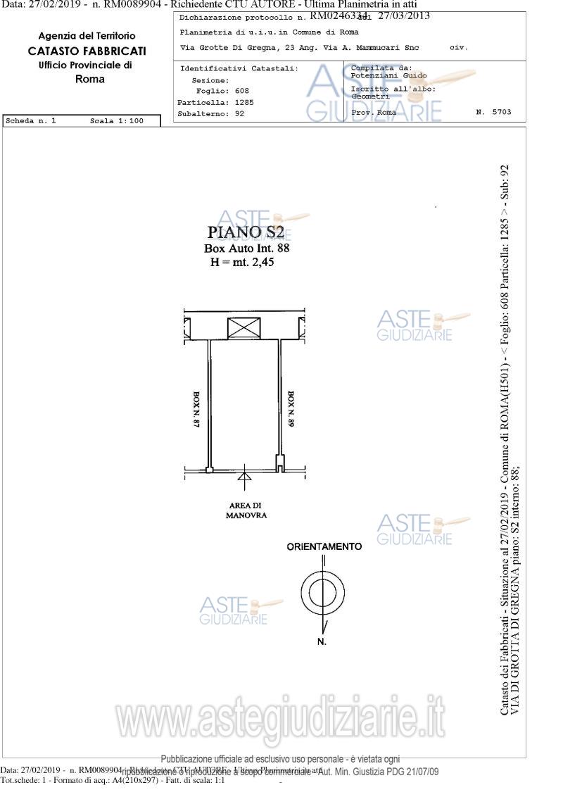 Planimetria del bene